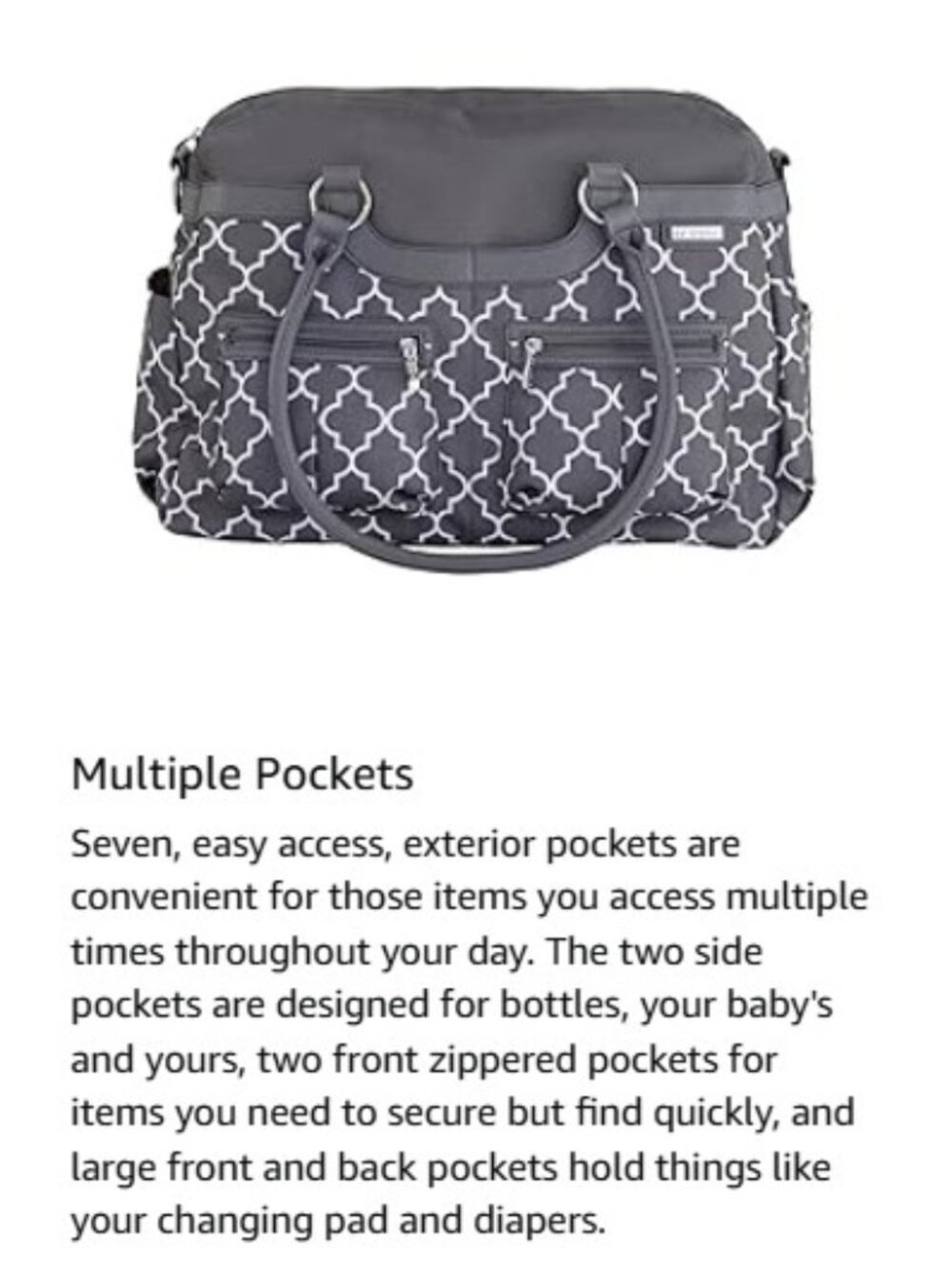 JJ Cole Collections Satchel diaper Bag, Stone Arbor